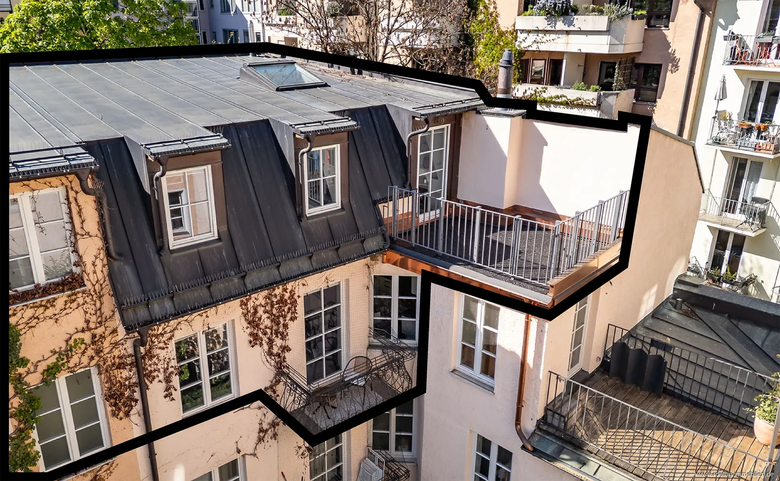 Luftbild der Wohnung