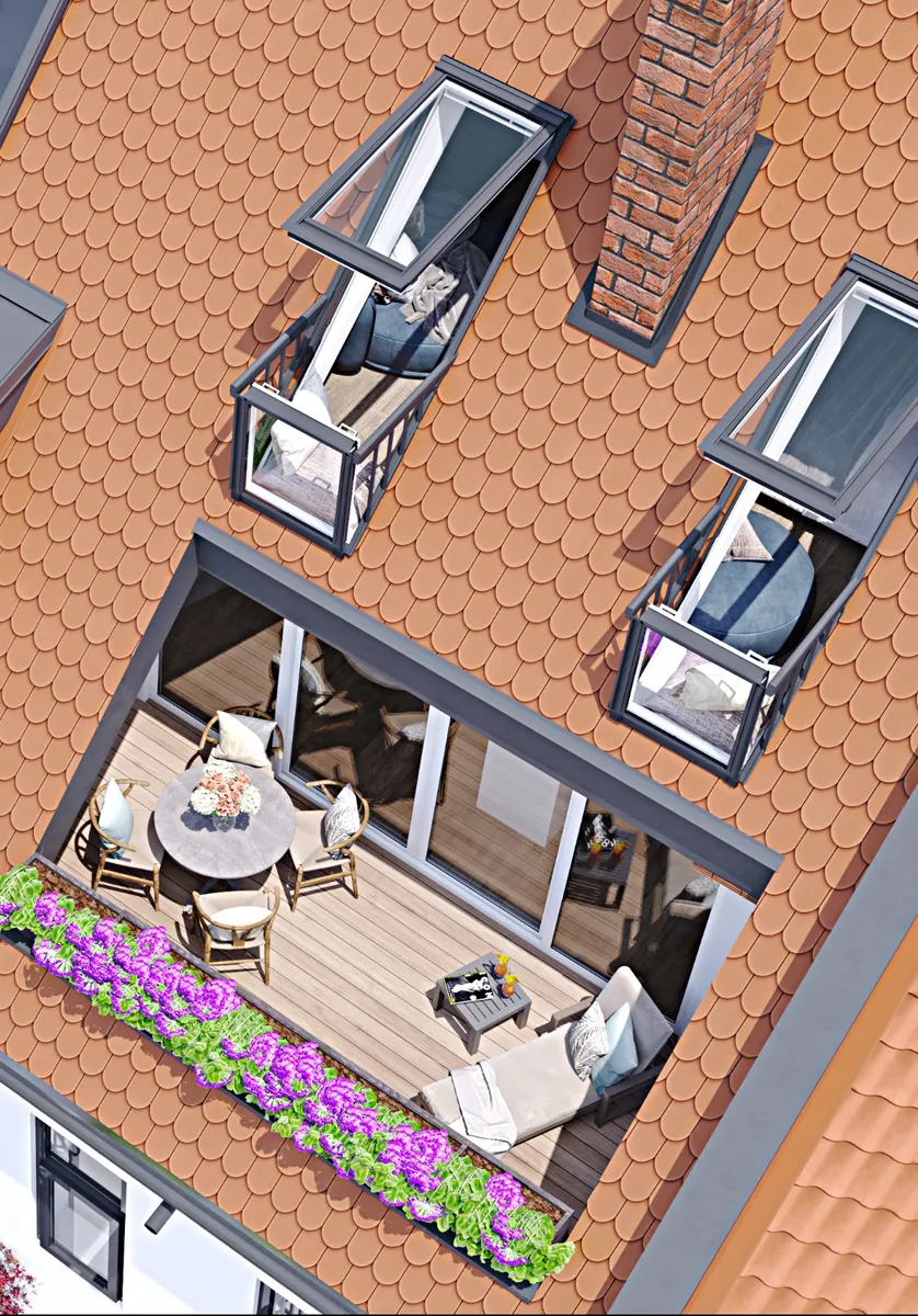 Dachterrasse mit Dachbalkon